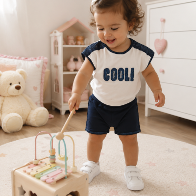 Criança a brincar com brinquedo de madeira numa divisão infantil