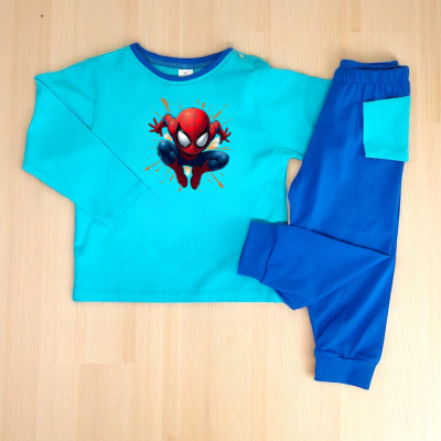 Pijama infantil azul com estampa Homem-Aranha