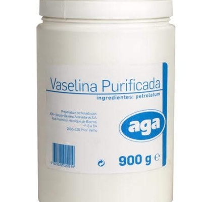 Frasco branco de vaselina purificada aga 900g