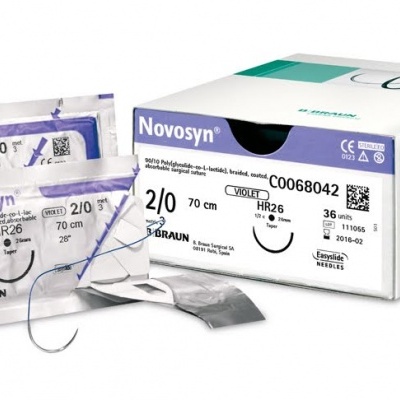 Pacote de sutura cirúrgica Novosyn calibre 2/0