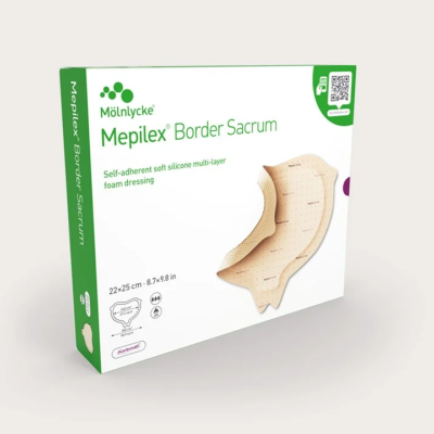 Caixa de penso Mepilex Border Sacrum com imagem do produto em fundo branco