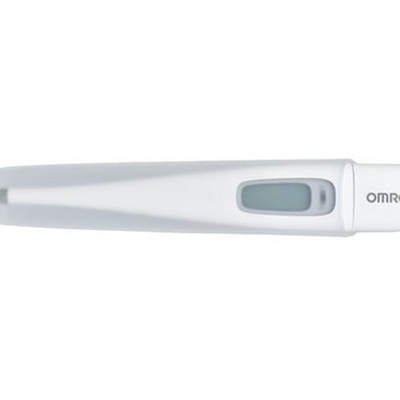 Termómetro digital branco OMRON com visor retangular