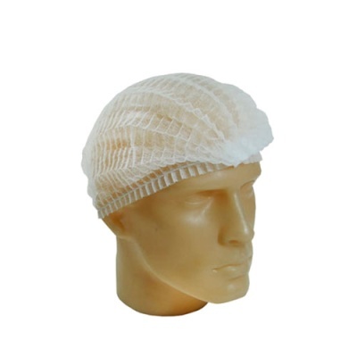 Touca rede descartável branca para proteção