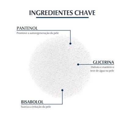 Ingredientes chave para pele: Pantenol, Glicerina e Bisabolol