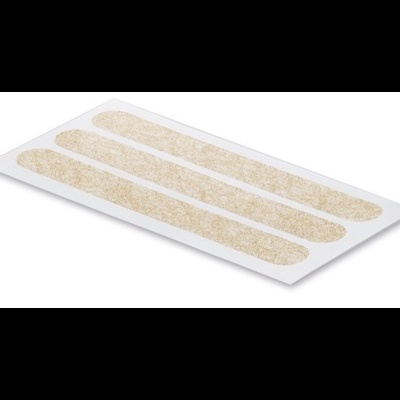 Tiras adesivas antiderrapantes bege em base branca