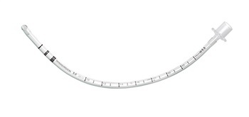 Cateter endotraqueal transparente em plástico com marcações