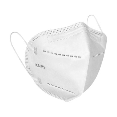 Máscara respiratória branca KN95 com elásticos para orelhas