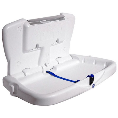 Fraldário infantil de parede branco com cinto azul