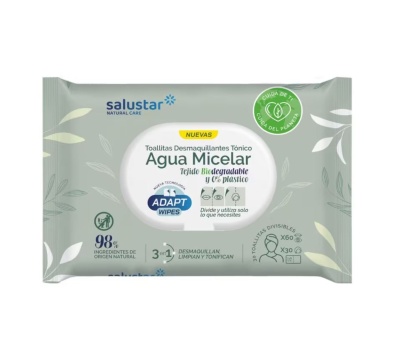 Pacote de toalhitas desmaquilhantes de tecido biodegradável Salustar