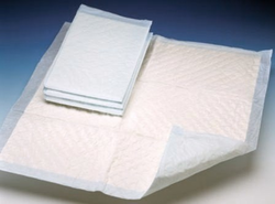 Toalhetes absorventes descartáveis brancos com bordas azuis