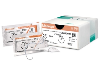 Produto Monosyn suturas cirúrgicas em embalagens individuais e caixa maior