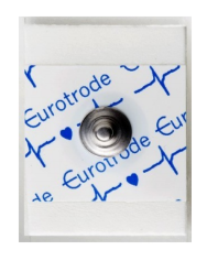 Eletrodo Eurotrode embalado com texto azul em fundo branco