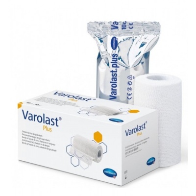 Embalagem branca e rolo de penso elástico branco Varolast Plus