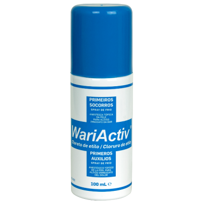 Spray de frio WariActiv azul e branco, 100 mL para primeiros socorros