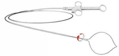 Laço metálico flexível com alça e marcações numéricas