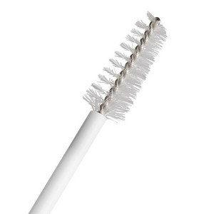 Escova para pestanas branca com cerdas em espiral