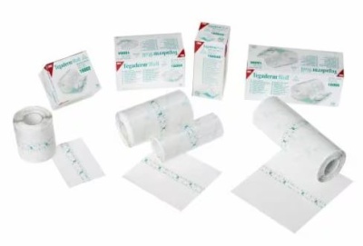 Penso adesivo elástico branco Legaderm Hold em várias embalagens e rolos
