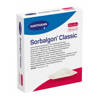 Embalagem de penso Hartmann Sorbalgon Classic 5x5 cm com 10 unidades