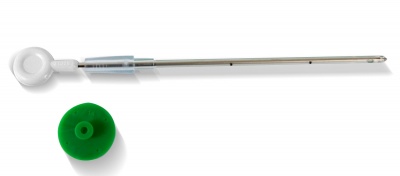 Termómetro digital com sensor metálico e tampa verde