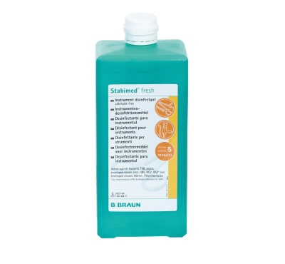 Frasco verde de desinfetante para instrumentos Stabimed fresh da B Braun