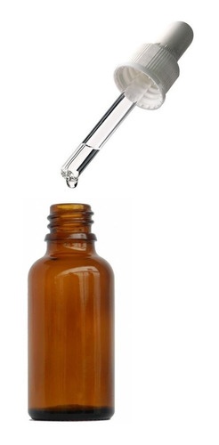 Frasco de vidro âmbar com conta-gotas removível