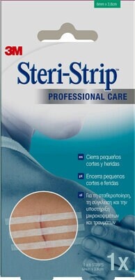 Embalagem de 3M Steri-Strip Professional Care com adesivos para cortes e feridas
