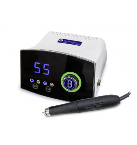 Unidade de controlo branca com visor digital e caneta preta ligada