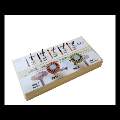 Conjunto de discos abrasivos coloridos em base branca com rótulos e textos diversos