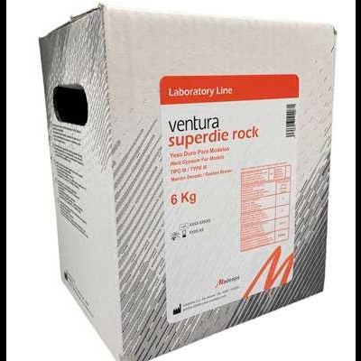 Caixa branca com etiqueta vermelha e branca contendo 6 kg de yeso duro para moldes