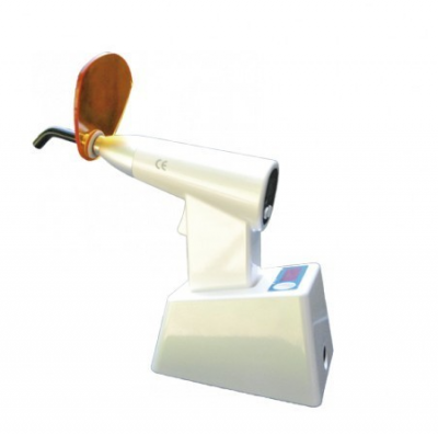 Máquina de branqueamento dentário portátil branca com apoio castanho