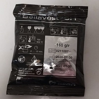 Pacote preto de Bellavest SH com informações técnicas e datas