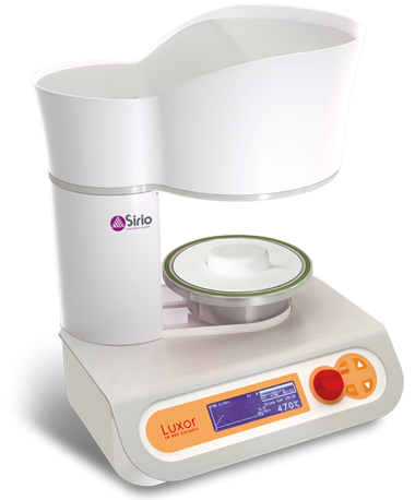 Equipamento de cerâmica Luxor branco com ecrã digital e botões laranja e vermelho