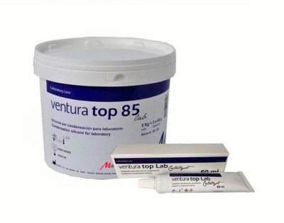 Produtos Ventura top silicone para laboratório, balde de 5 kg e tubo de 60 ml