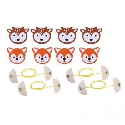 Ímanes para cortinas com cabeças de veado e raposa, bases com cordões amarelos