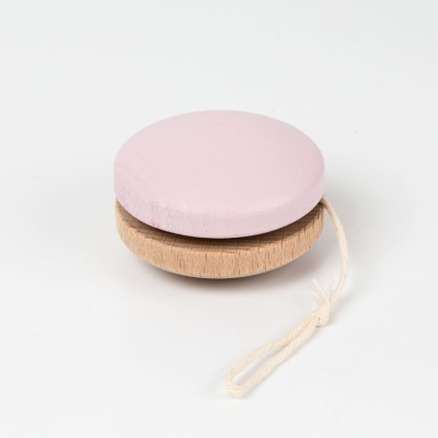 Ioiô rosa claro com parte inferior em madeira e cordel branco