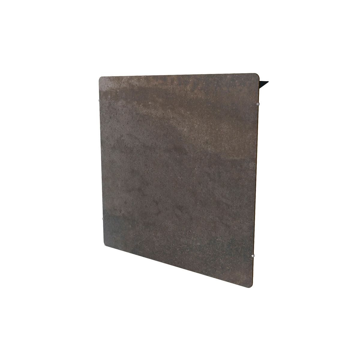 Painel metálico quadrado com acabamento enferrujado