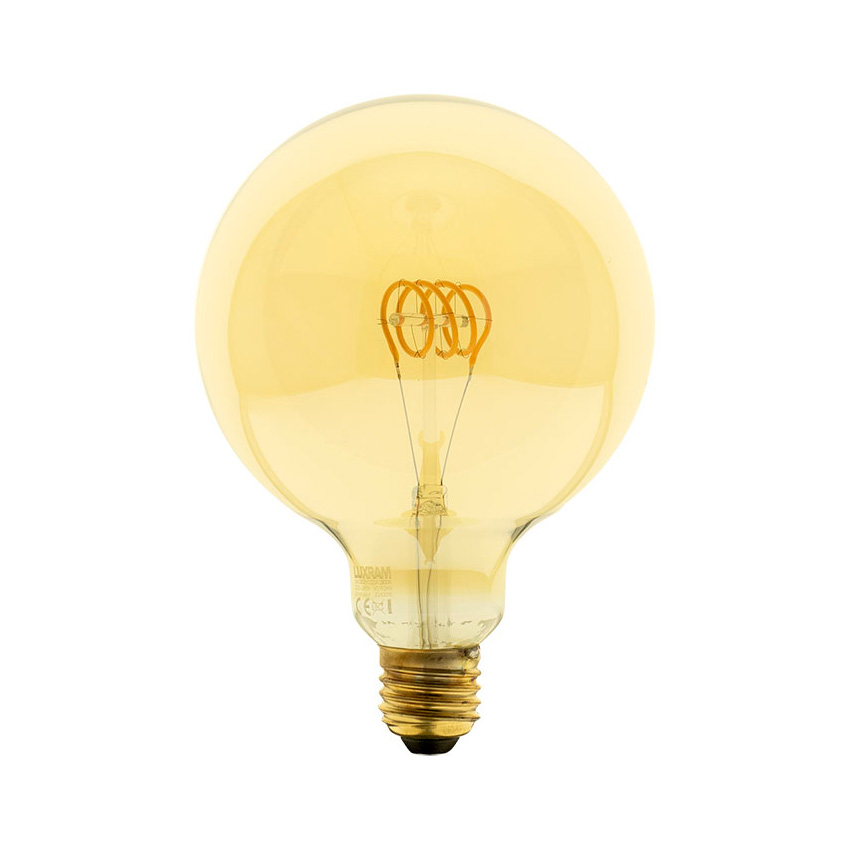 Lâmpada de filamento âmbar com base metálica