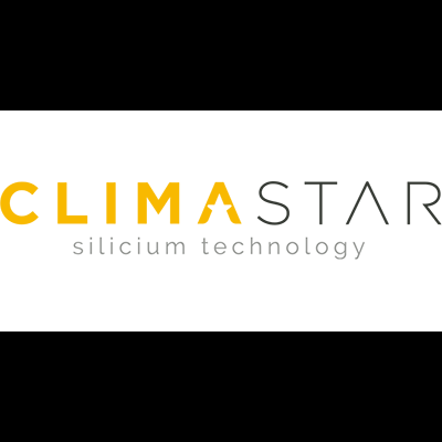 Logótipo CLIMASTAR com texto silicium technology em fundo branco.