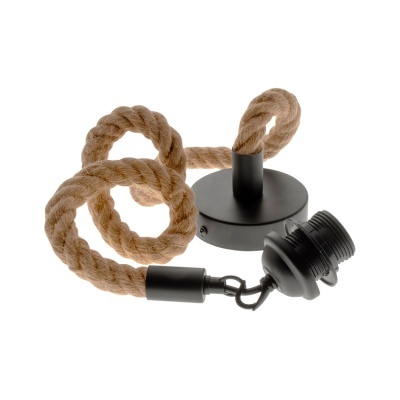 Luz de teto com corda e soquete preto