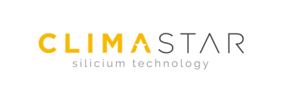 Logótipo CLIMASTAR com texto silicium technology em fundo branco.