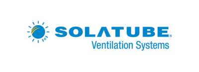 Logótipo da Solatube com texto e símbolo de sol