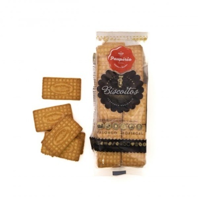 Pacote transparente de biscoitos Pauperio retangulares dourados