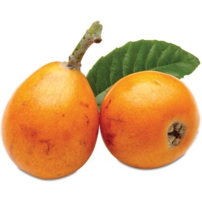 Dois frutos amarelos com folhas verdes