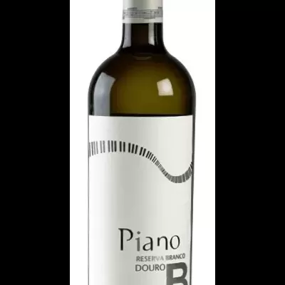 Garrafa de vinho branco Reserva Branco Douro com rótulo decorativo e tampa prateada
