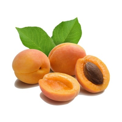 Frutos de alperce frescos com folhas verdes