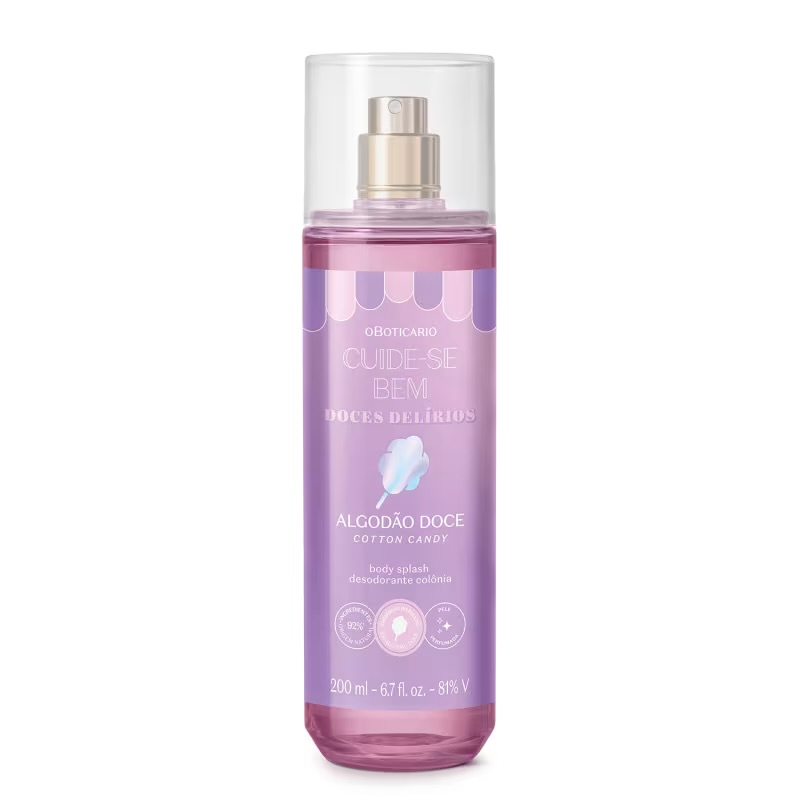 Body Splash Cuide-se Bem Doces Delírios Algodão Doce 200 ml Frasco de body splash Algodão Doce da O Boticário
