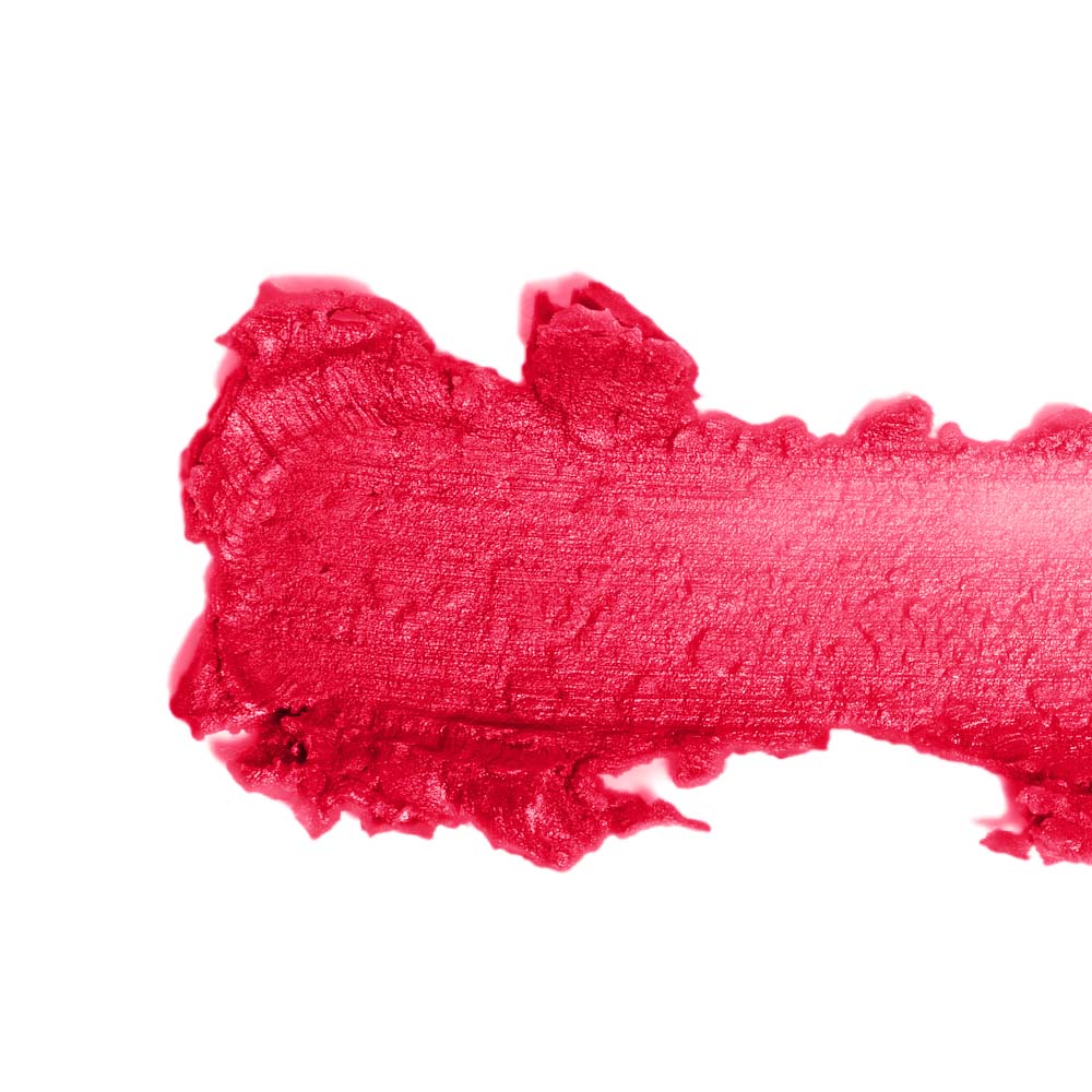 Hidratante Labial Multifuncional Melancia Cuide-se Bem 6,2g Batom vermelho cremoso espalhado sobre fundo branco