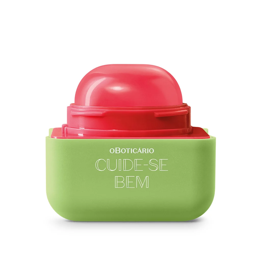 Hidratante Labial Multifuncional Melancia Cuide-se Bem 6,2g Dispositivo oBoticário CUIDE-SE BEM verde e vermelho