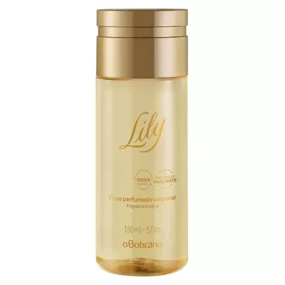 Frasco dourado transparente de óleo perfumado Lily com tampa dourada