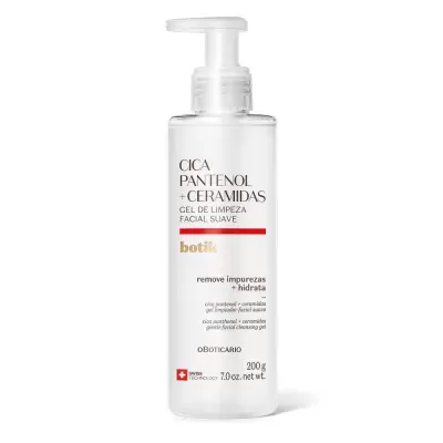 Frasco de gel de limpeza facial Cica Pantenol + Ceramidas da marca oBoticário